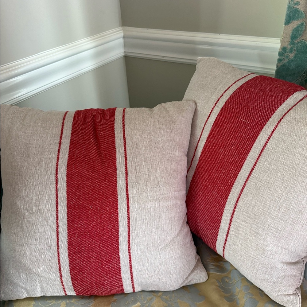 Hearth & Hand Red and Cream Accent Pillows